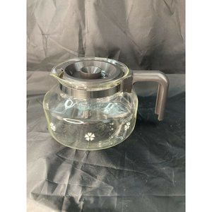 Mr Coffee 8-10 Cup Replacement Glass Carafe Pot Brown Handle Lid Flower Retro
